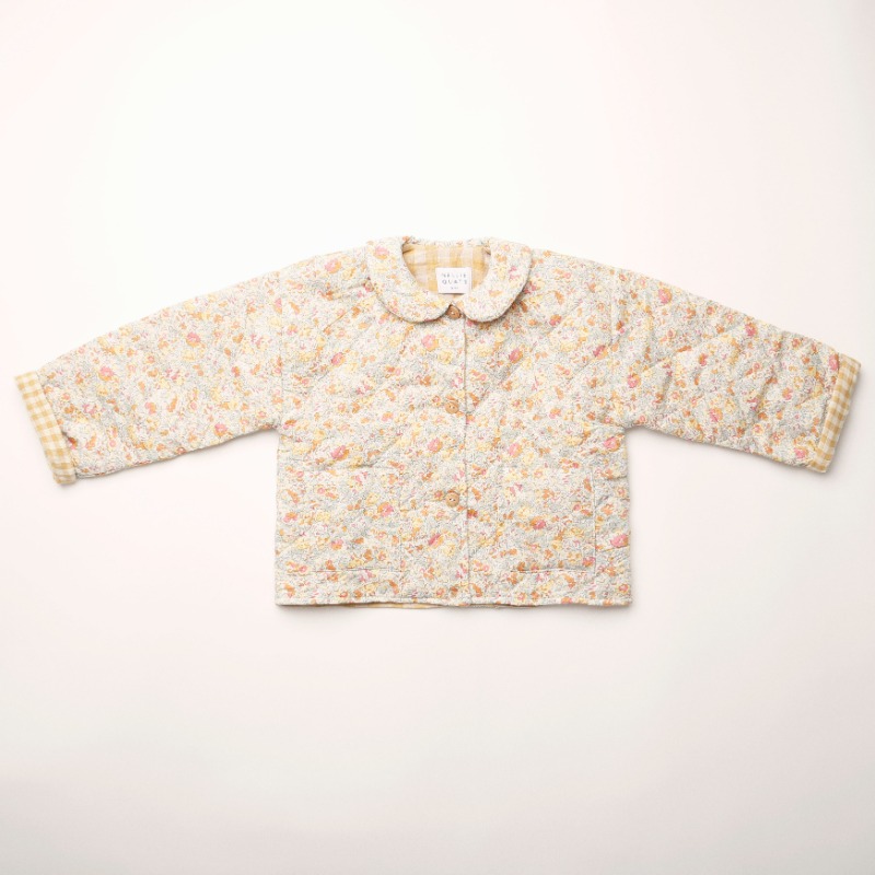 NELLIE QUATS l Twister Jacket - Claire Aude Liberty Print Organic Cotton Lined With Hay Check Linen